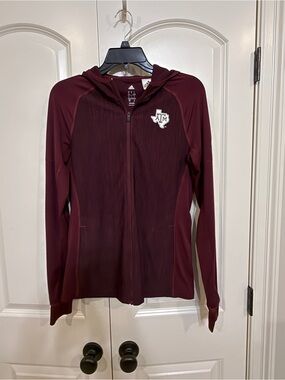 Adidas Texas A&M Maroon Full-Zip Hooded Jacket size small